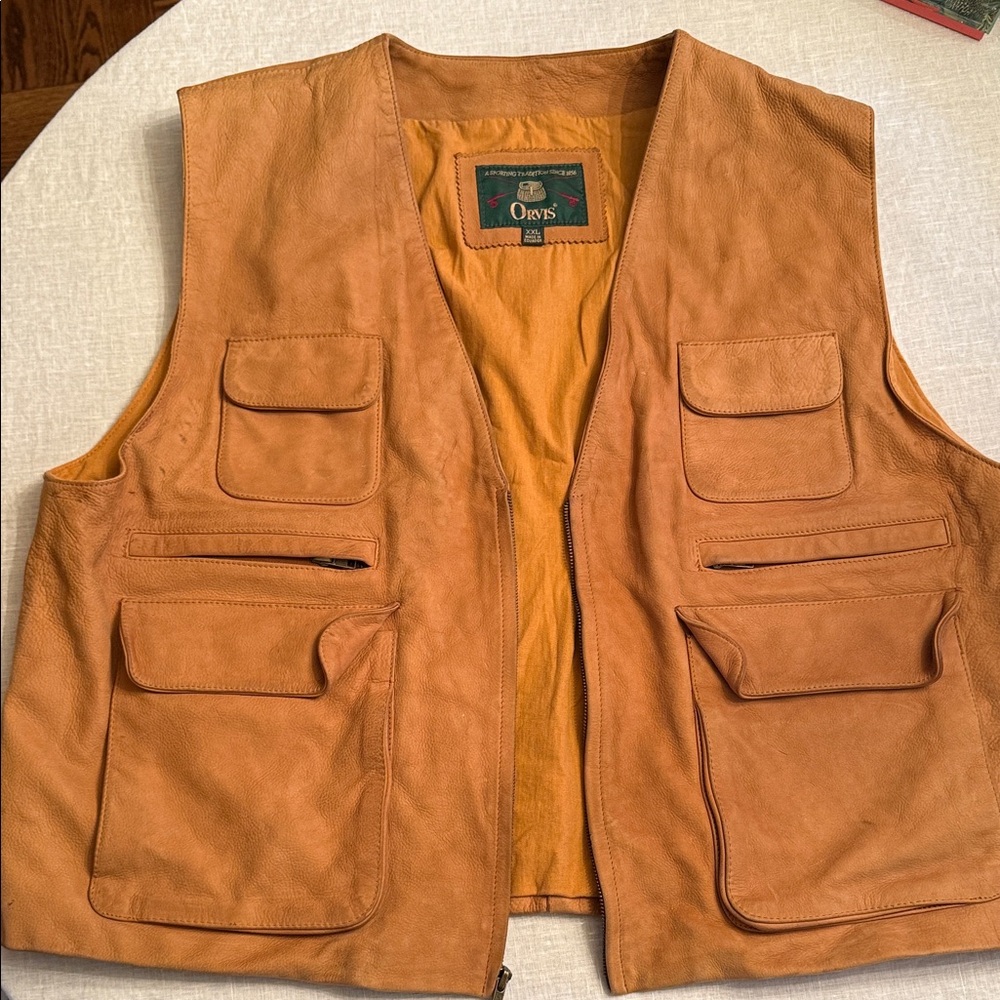 Orvis Tan Leather Vest